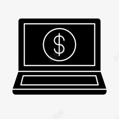 笔记本电脑的钱生意企业主图标图标