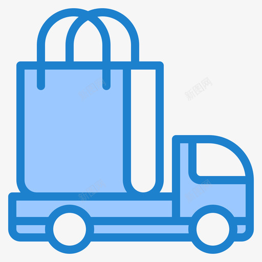 送货车网上购物12蓝色图标svg_新图网 https://ixintu.com 网上购物 蓝色 货车 送货