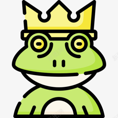 青蛙王子奇异的人物22线性的颜色图标图标