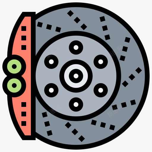 刹车养车3线颜色图标svg_新图网 https://ixintu.com 养车 刹车 颜色