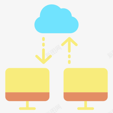 云网站服务器和托管3平面图标图标