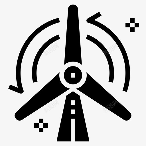 风车生态绿色能源图标svg_新图网 https://ixintu.com 机组 生态 绿色 能源 风电 风车