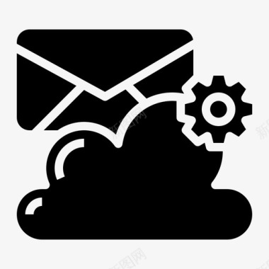 邮箱云系统固态图标图标