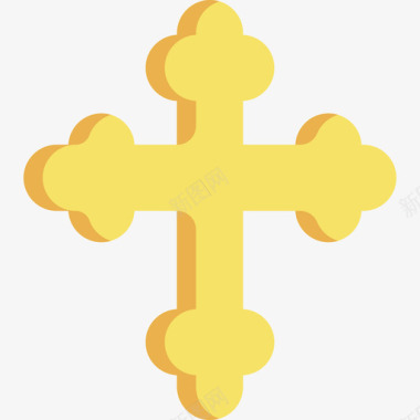 十字架灵性26平坦图标图标