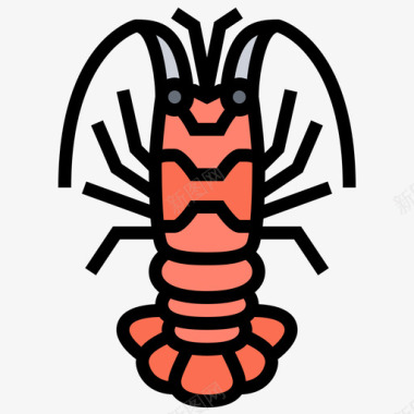 龙虾钓鱼47线形颜色图标图标
