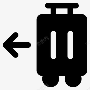 手提箱箭头左行李打包图标图标