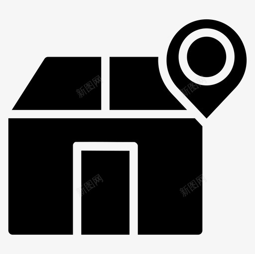 位置箱子包裹图标svg_新图网 https://ixintu.com 位置 别针 包裹 箱子