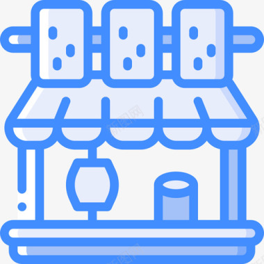烤肉串市场65蓝色图标图标