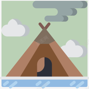帐篷北极18平坦图标图标