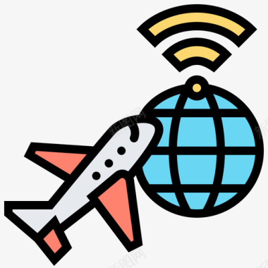 Wifi机场136线性彩色图标图标