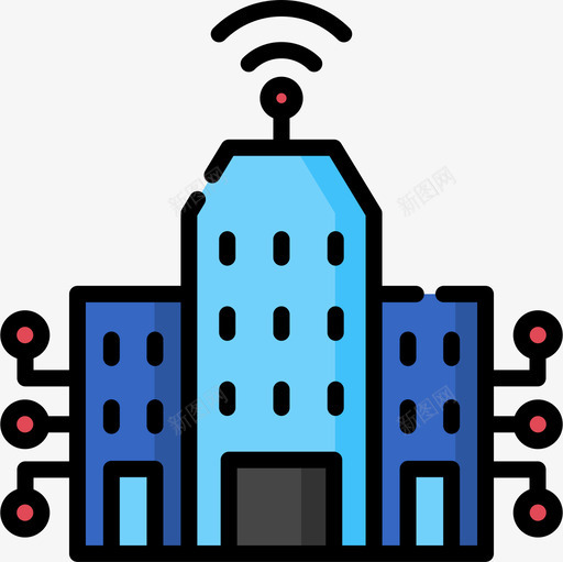 智慧城市科技88线条色彩图标svg_新图网 https://ixintu.com 城市 智慧 科技 线条 色彩
