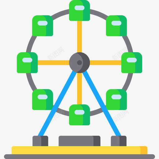 摩天轮城市生活16平房图标svg_新图网 https://ixintu.com 城市生活 平房 摩天轮