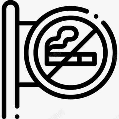 禁止吸烟城市公园27号直线型图标图标