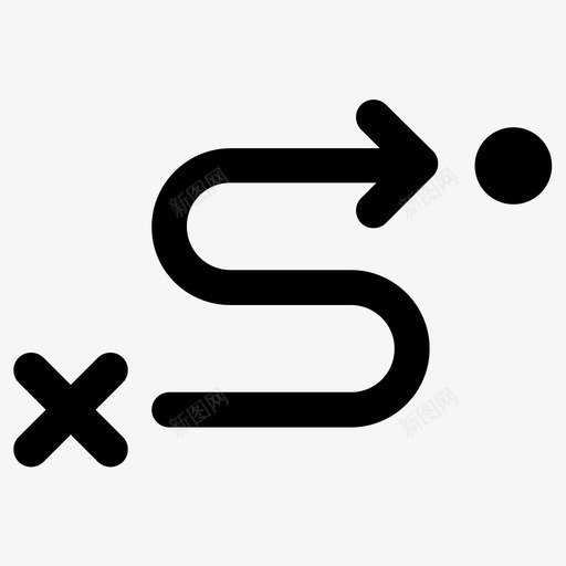 间接绕道偏离图标svg_新图网 https://ixintu.com 偏离 绕道 路径 路线 间接