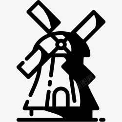 农庄度假荷兰kinderdijk风车建筑landmark图标高清图片