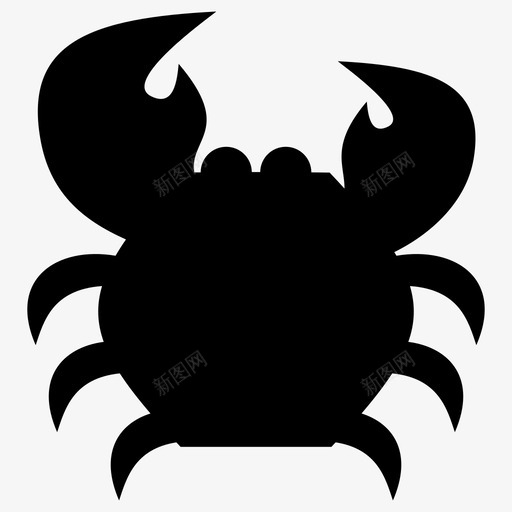 螃蟹动物鱼图标svg_新图网 https://ixintu.com 动物 海鲜 螃蟹 食物