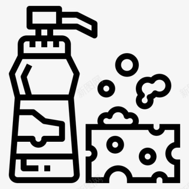 肥皂洗车液11线性图标图标