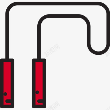 跳绳健身86线性颜色图标图标