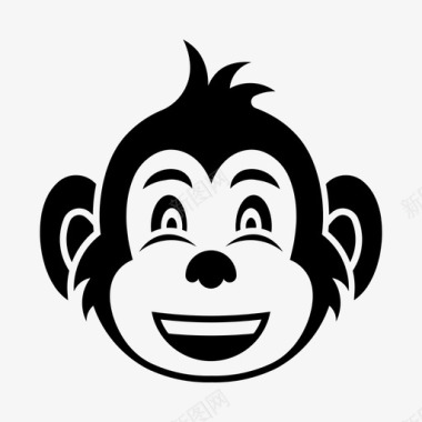 快乐表情猴子图标图标