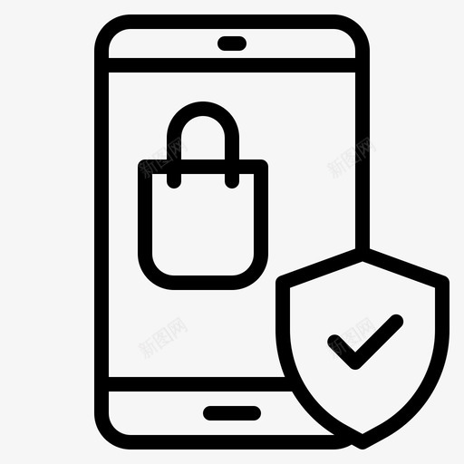 安全购物在线购物8线性图标svg_新图网 https://ixintu.com 在线购物 安全 线性 购物