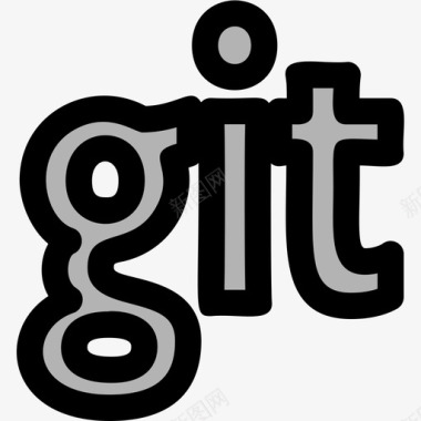 Git社交标识1线颜色图标图标
