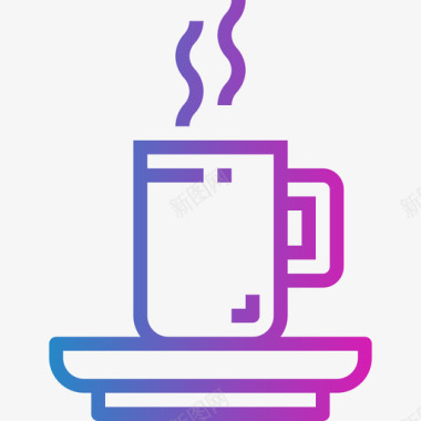 热咖啡24号饮料梯度图标图标