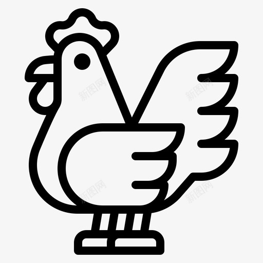 鸡肉动物食物图标svg_新图网 https://ixintu.com 动物 母鸡 食物 鸡肉