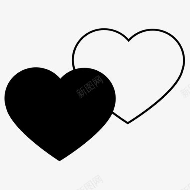 爱两颗心纪念日情侣图标图标