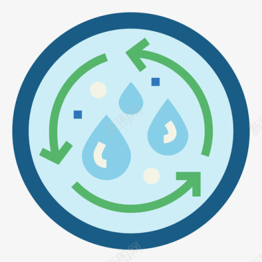 水循环生态生物2平坦图标图标