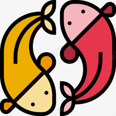 鱼中国50线颜色图标图标