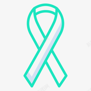 癌症丝带保健14轮廓颜色图标图标