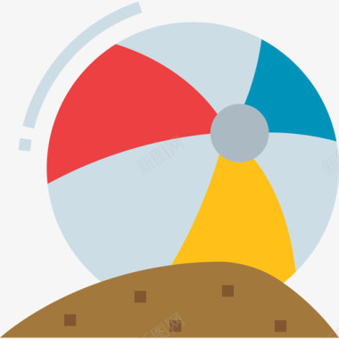沙滩球夏季79平坦图标图标