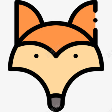 狐狸动物83线性颜色图标图标