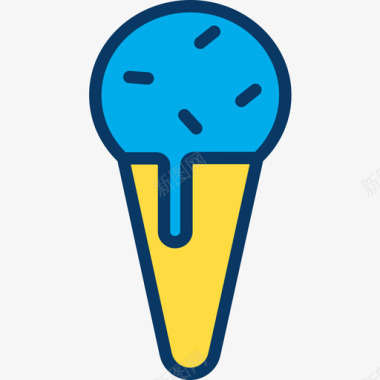 冰淇淋马戏团52线性颜色图标图标