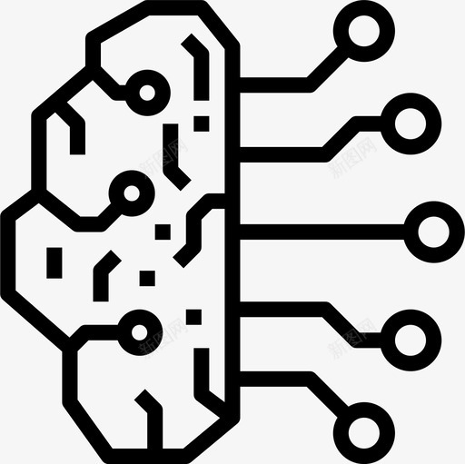 人工智能脑概念线性图标svg_新图网 https://ixintu.com 人工智能 线性 脑概念