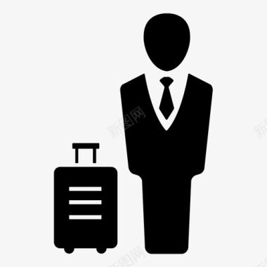 旅客男士行李箱图标图标