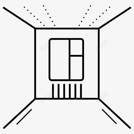 空房间公寓天花板图标svg_新图网 https://ixintu.com 公寓 天花板 建筑 空房间 窗户