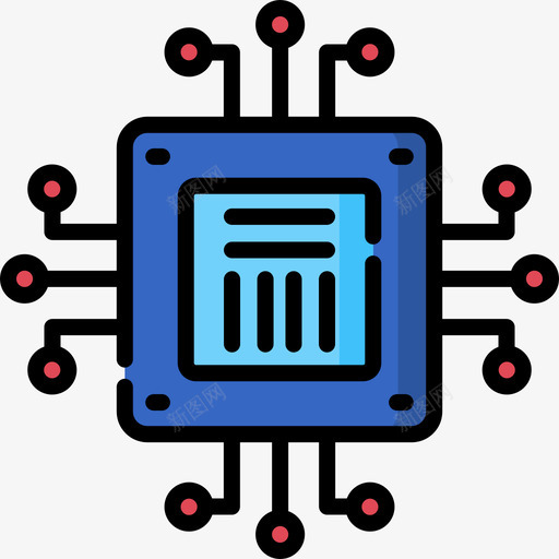 微芯片88技术线性彩色图标svg_新图网 https://ixintu.com 彩色 技术 线性 芯片