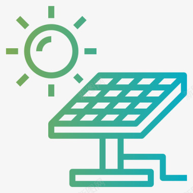 太阳能电池板ecobio1梯度图标图标