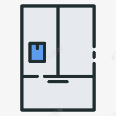 冰箱电器14线性颜色图标图标