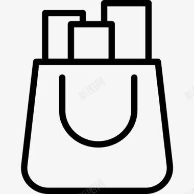 购物袋电子商务92线性图标图标