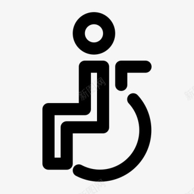 轮椅艾滋病医院图标图标