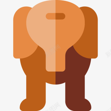 大象动物84扁平图标图标