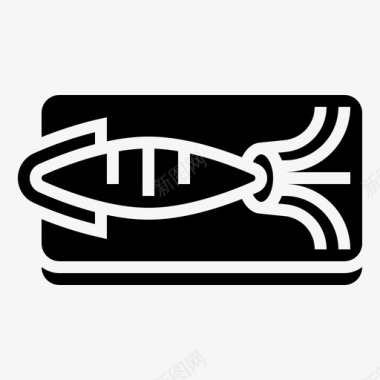 鱿鱼海鲜10雕文图标图标