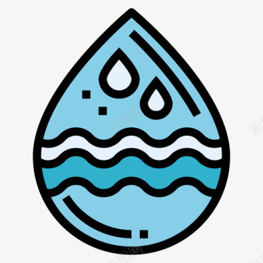水滴生态生物3线性颜色图标图标
