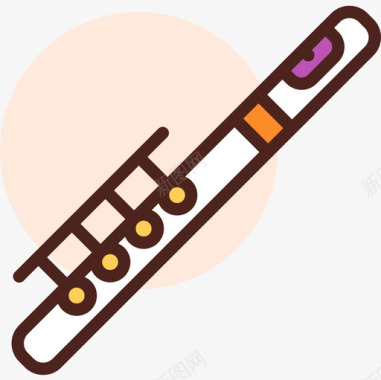 长笛音乐118线性颜色图标图标