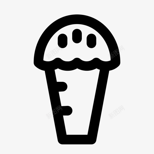 冰淇淋筒酷甜点图标svg_新图网 https://ixintu.com 冰淇淋 点心 甜点