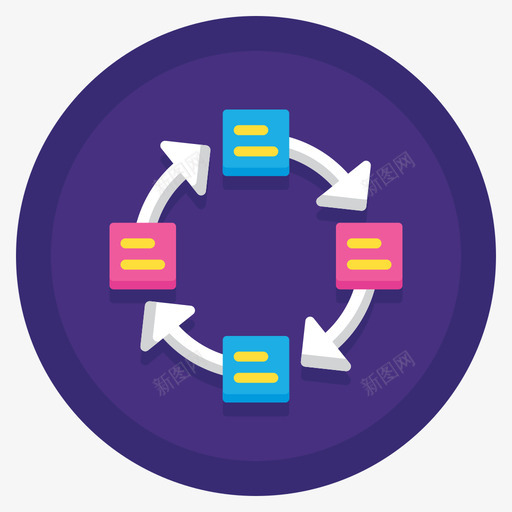 循环信息图3扁平圆形图标svg_新图网 https://ixintu.com 信息图3 循环 扁平圆形