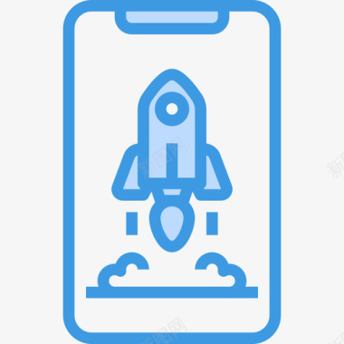 智能手机startup70蓝色图标图标
