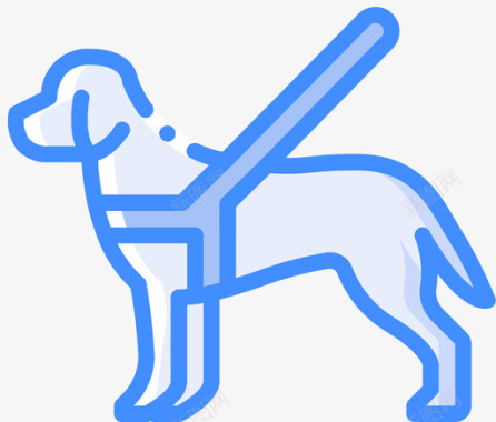 导盲犬无障碍5蓝色图标图标